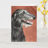 Het Schotse Wenskaart van de Kunst van de Hond Kaart (Gele Bloem)