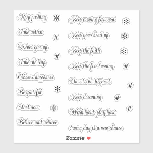 Het schrapen van het Journaling Woorden en Zetters Sticker (Vel)