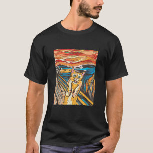 Het Schreeuw Beroemd Schilderij met Cat T Shirt