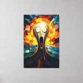 Het Schreeuw Glas in lood Mozaïek Kunstwerk Canvas Afdruk (Voorkant)