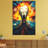 Het Schreeuw Glas in lood Mozaïek Kunstwerk Canvas Afdruk (Insitu (Woonkamer))