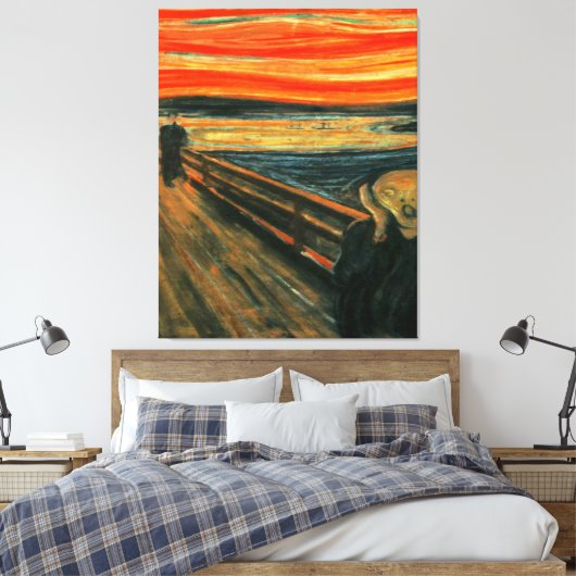 Het Schreeuw Masterpiece Schilderij van Edvard Mun Canvas Afdruk (Insitu (Slaapkamer))