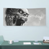 het schreeuwen zombie verjaardag spandoek (Beurs)