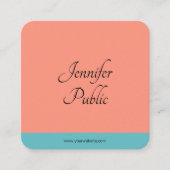 Het schrijven de Kleuren van de Trend van het Manu Vierkante Visitekaartje (Voorkant)