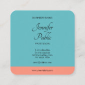 Het schrijven de Kleuren van de Trend van het Manu Vierkante Visitekaartje (Achterkant)