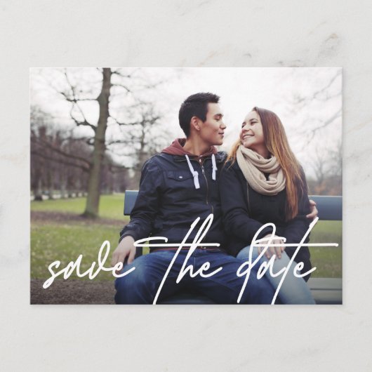 Het schrijven van de hand sparen de datum Moderne  Aankondigingskaart (Voorkant)