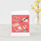 Het schrijven van kleurrijke expressieve digitale  kaart (Gele Bloem)