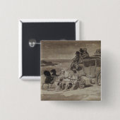 Het schuurpaard vierkante button 5,1 cm (Voorkant /achterkant)