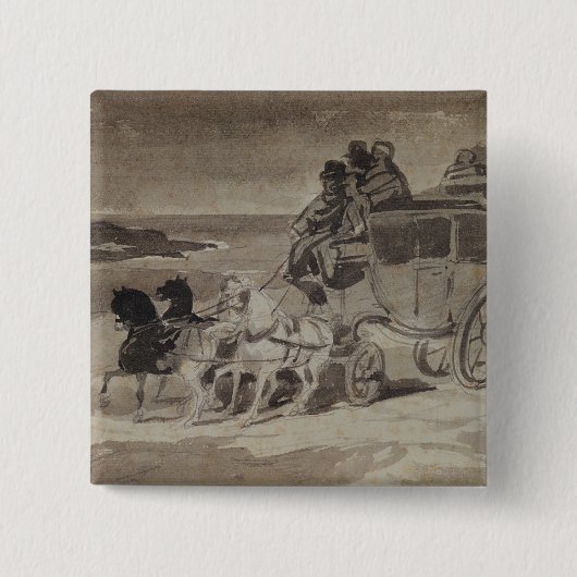 Het schuurpaard vierkante button 5,1 cm (Voorkant)