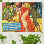 HET Sci Fi PULP-ONTWERP VAN DE QUIRKY 1950 Theedoek (Gevouwen)