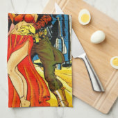 HET Sci Fi PULP-ONTWERP VAN DE QUIRKY 1950 Theedoek (Quarter Fold)