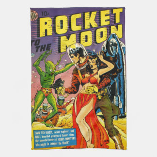 HET Sci Fi PULP-ONTWERP VAN DE QUIRKY 1950 Theedoek