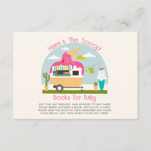 Het Scoop Ice Cream Girl Baby shower Book Request Informatiekaartje