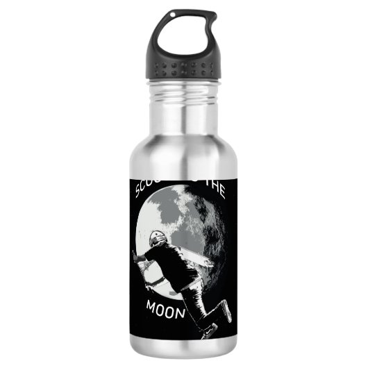 Het scoren van de Maan - de Stuntscooter Waterfles (Voorkant)