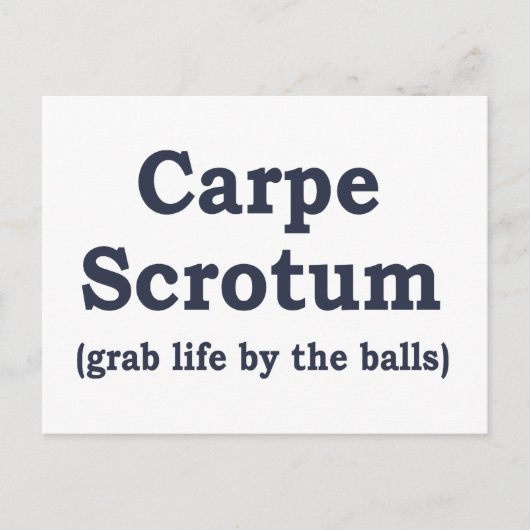Het Scrotum van Carpe Briefkaart (Voorkant)