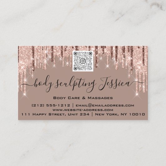 Het Sculpting van de Zorg van het lichaam QRCode R Visitekaartje (Achterkant)