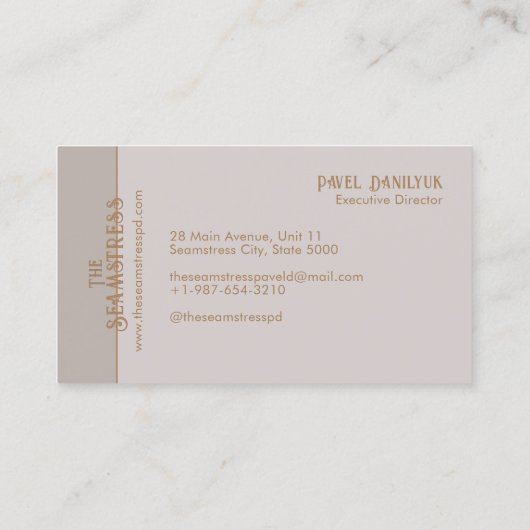 Het Seamstress Visitekaartje (Achterkant)
