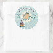 Het seizoen dat de theepot met kerst naar ronde sticker (Tas)