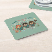 Het seizoen is mooier met vrienden kartonnen onderzetters (Gebogen)