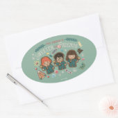 Het seizoen is mooier met vrienden ovale sticker (Envelop)