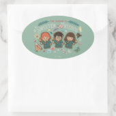 Het seizoen is mooier met vrienden ovale sticker (Tas)