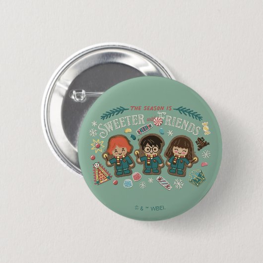 Het seizoen is mooier met vrienden ronde button 5,7 cm (Voorkant /achterkant)