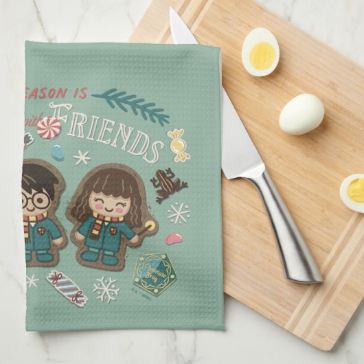 Het seizoen is mooier met vrienden theedoek (Quarter Fold)