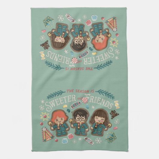 Het seizoen is mooier met vrienden theedoek (Verticaal)