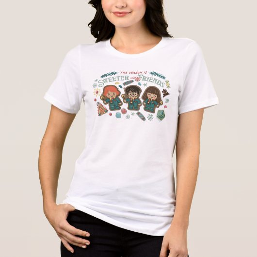 Het seizoen is zoeter met vrienden Tri-Blend shirt (Voorkant)
