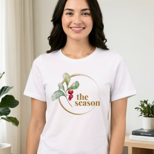 Het Seizoen Kerstbessen Bella Canvas Kerstmis Tri-Blend Shirt
