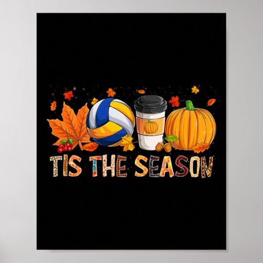 Het seizoen Leopard Pumpkin Volleybal Halloween Fa Poster (Voorkant)