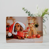 "Het seizoen om vol te zijn" Aangepaste kerstfoto Folie Feestdagenkaart (Staand Voorkant)