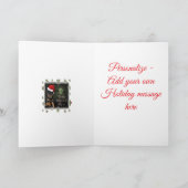 Het Seizoen Om Vrolijk Te Zijn Moppige Puppy Kerst Feestdagen Kaart (Binnen)