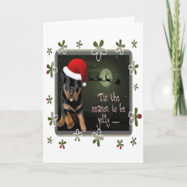 Het seizoen om vrolijk te zijn Schattige pup kerst Feestdagen Kaart