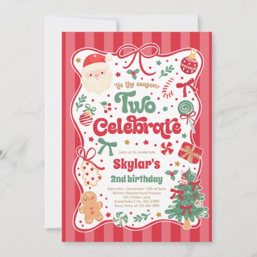 Het Seizoen Twee Vier het Kerstfeest 2de Verjaarda Kaart (Voorkant)