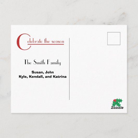 Het seizoen vieren | briefkaart foto's (Achterkant)