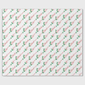 Het seizoen vieren| Red en White Cadeaupapier (Vlak)