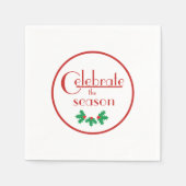 Het seizoen vieren| Red en White Servet (Voorkant)