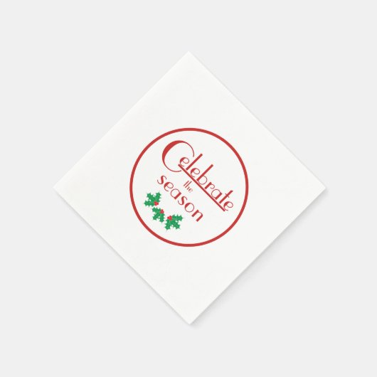 Het seizoen vieren| Red en White Servet (Hoek)