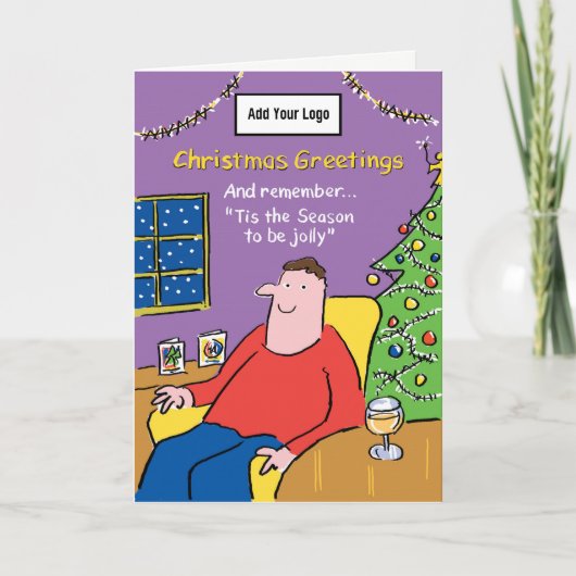 Het seizoen wordt Jolly. Bedrijf Christmas Kaart (Voorkant)