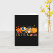 Het Seizoenhok Pumpkin Volleyball Halloween Fa Kaart (Gele Bloem)