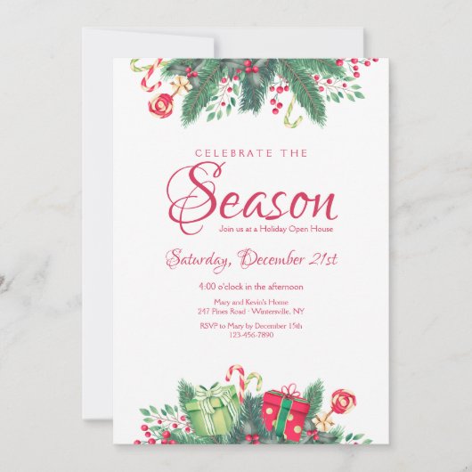 Het Seizoensfeest Open House vieren Kaart (Voorkant)