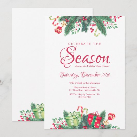 Het Seizoensfeest Open House vieren Kaart (Voorkant / Achterkant)