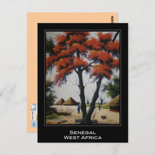 Het Senegalese Briefkaart van de Kunst (Voorkant / Achterkant)
