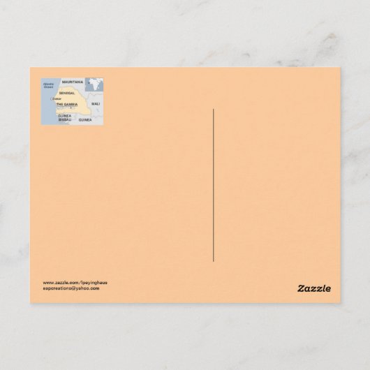 Het Senegalese Briefkaart van de Kunst (Achterkant)