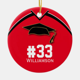 Het Senior Team van de Speler van de Football leid Keramisch Ornament