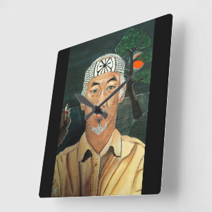 Het Sensei-schilderij van Alfred Fox Vierkante Klok