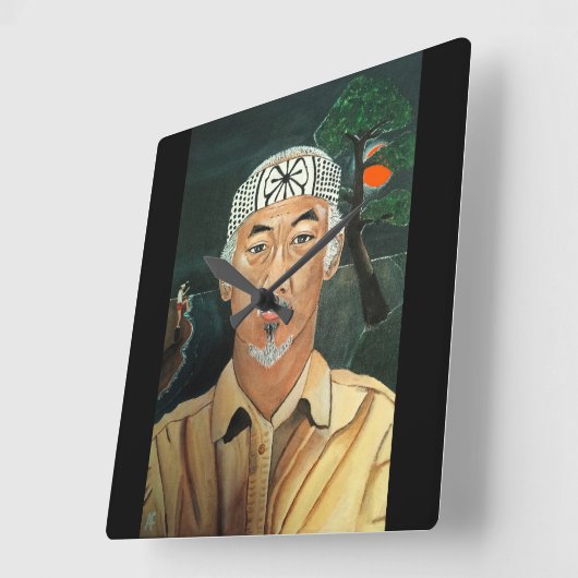 Het Sensei-schilderij van Alfred Fox Vierkante Klok (Hoek)