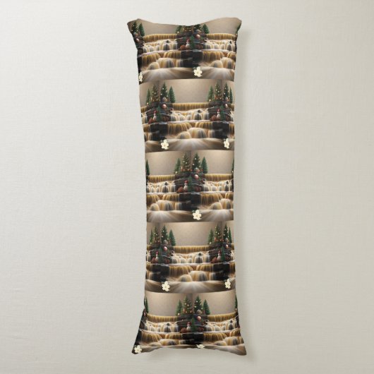 Het serene landschap van de winter lichaamskussen (Voorkant Verticaal)