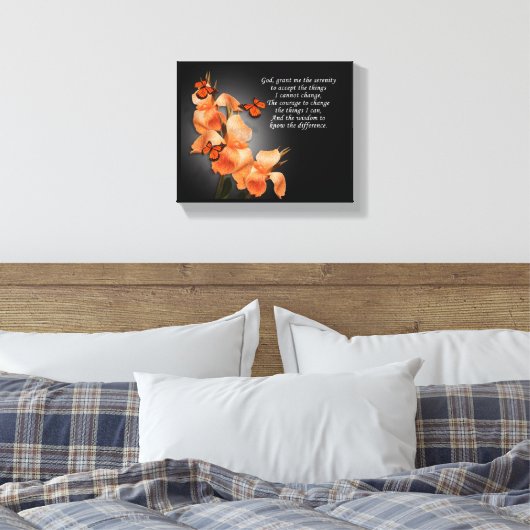 "Het serenity gebed" Canvas Afdruk (Insitu (Slaapkamer))